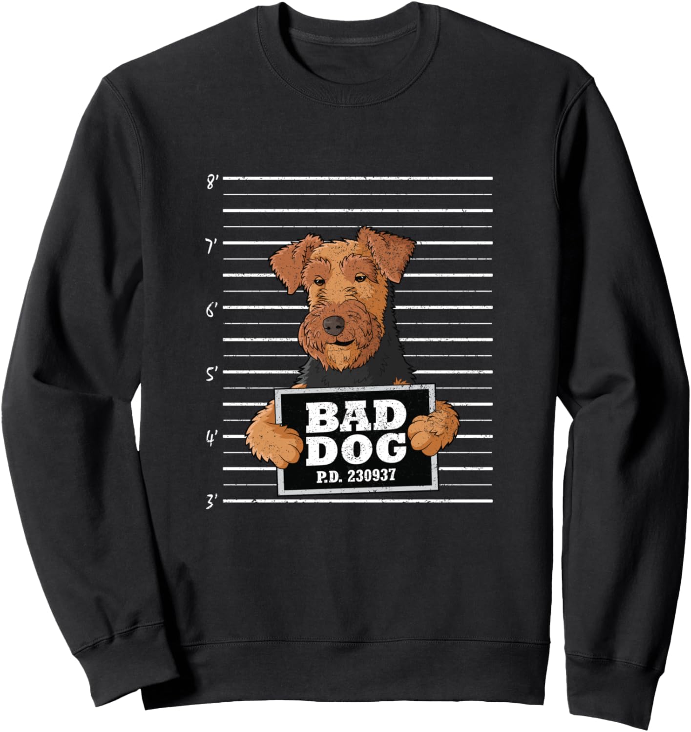 Толстовка с изображением эрдельтерьера и надписью «Виновная собака» Bad Dog Mug Shot Airedale Terrier, черный
Толстовка с изображением эрдельтерьера и надписью «Виновная собака» Bad Dog Mug Shot Airedale Terrier, черный