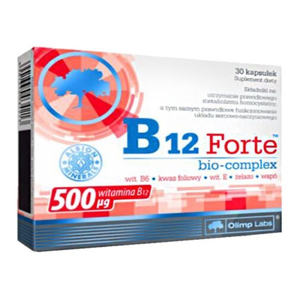 B12 Forte Bio-Complex 30 капсул - витамины B6, B12, E, минералы, кальций Olimp
B12 Forte Bio-Complex 30 капсул - витамины B6, B12, E, минералы, кальций Olimp