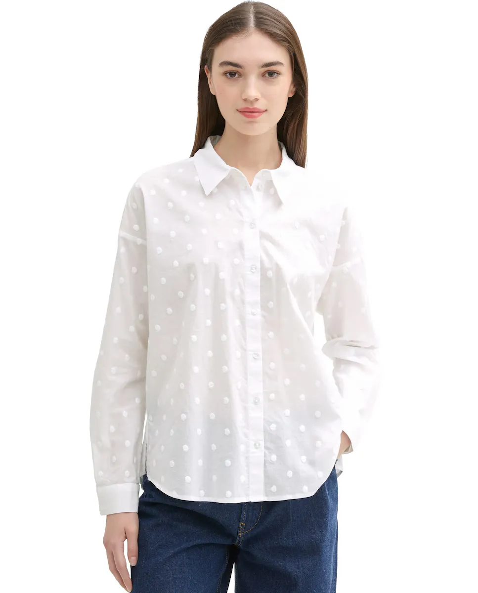 Женская блузка с длинным рукавом и вышитыми горошинами Tom Tailor, белый
Женская блузка с длинным рукавом и вышитыми горошинами Tom Tailor, белый