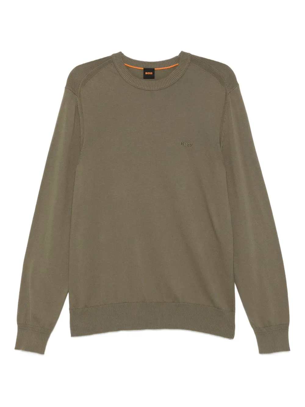 Джемпер с круглым вырезом и вышитым логотипом BOSS, зеленый
Джемпер с круглым вырезом и вышитым логотипом BOSS, зеленый