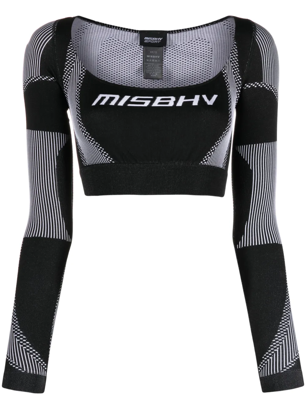 Укороченный топ с жаккардовым логотипом Misbhv, черный
Укороченный топ с жаккардовым логотипом Misbhv, черный