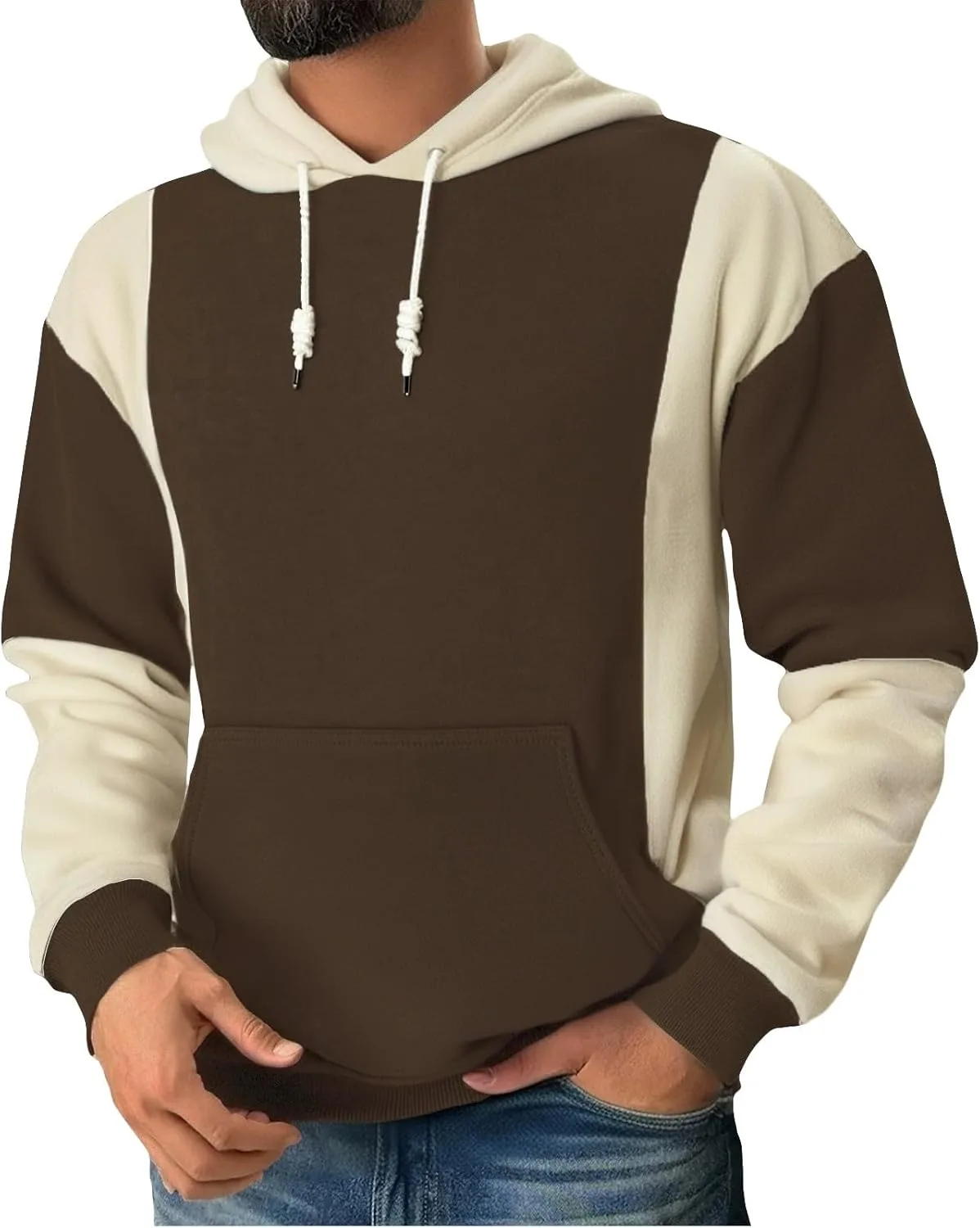 Мужская худи с цветными блоками для тренировок — Slim Fit, с капюшоном и карманом-кенгуру
Мужская худи с цветными блоками для тренировок — Slim Fit, с капюшоном и карманом-кенгуру