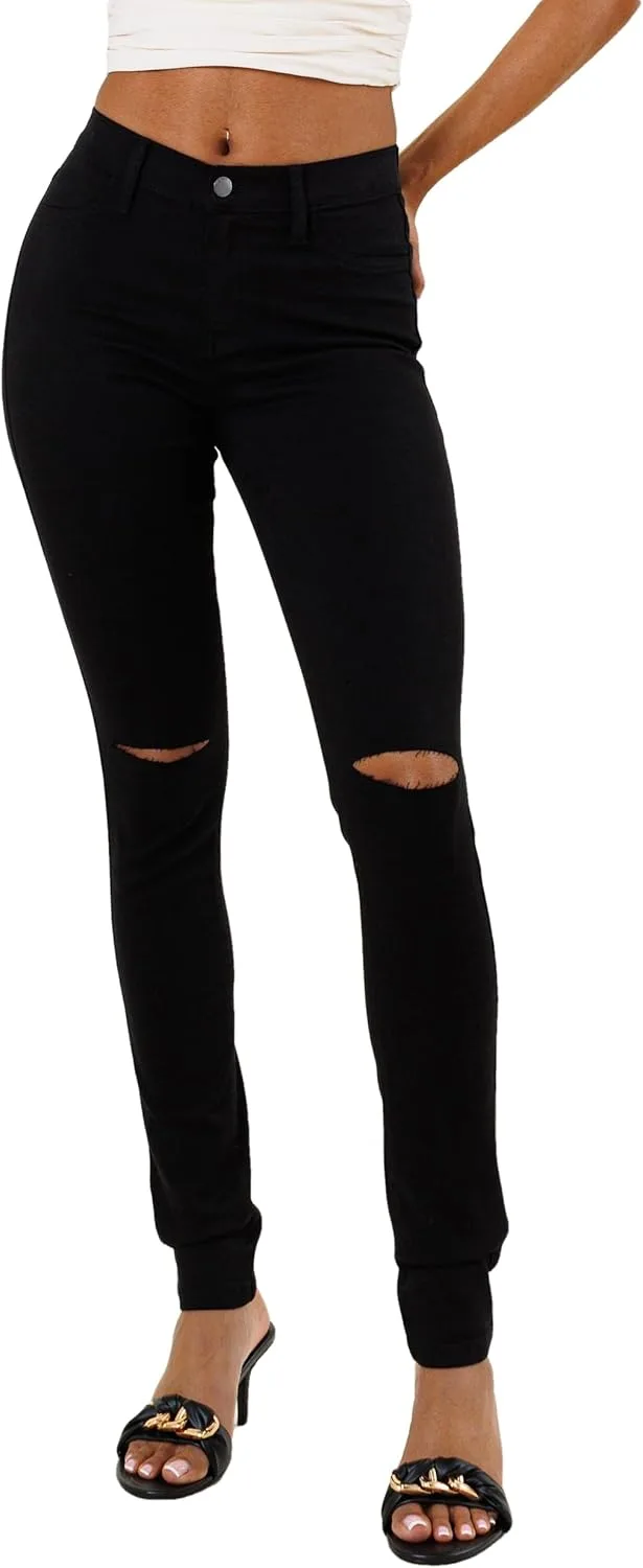 Женские рваные скинни джинсы с высокой талией и прорезями на коленях Vibrant
Женские рваные скинни джинсы с высокой талией и прорезями на коленях Vibrant