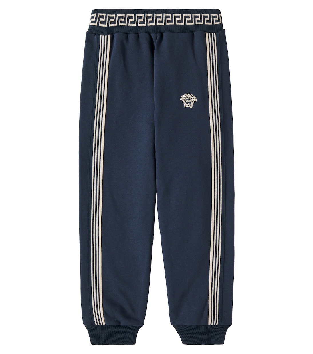 Спортивные брюки из хлопкового джерси Greca Border Versace Kids, Uniform Navy+ Sand
Спортивные брюки из хлопкового джерси Greca Border Versace Kids, Uniform Navy+ Sand