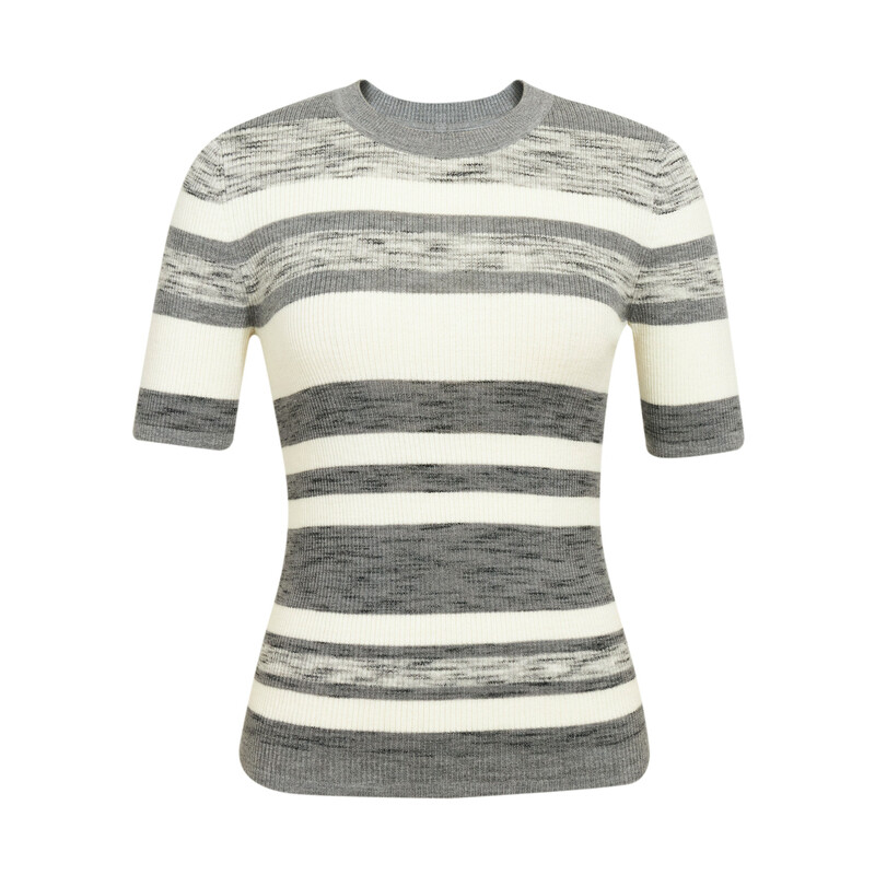 Свитер шерстяной Deep Breath в красочную полоску, серый
Свитер шерстяной Deep Breath в красочную полоску, серый