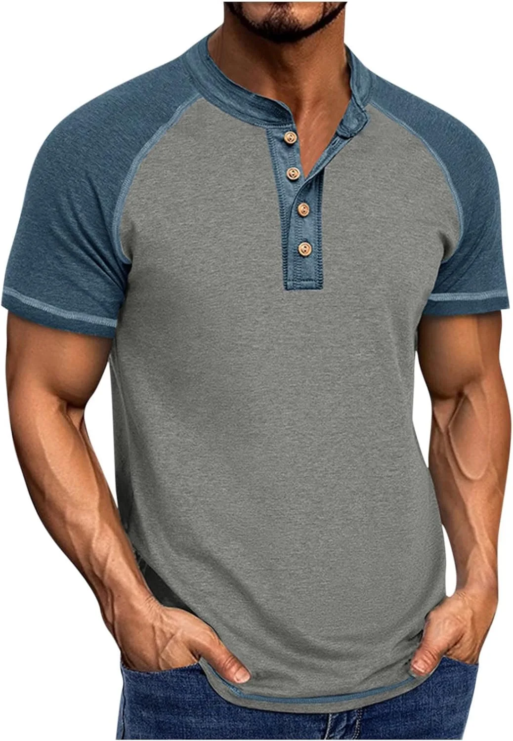 Мужская футболка Henley с коротким рукавом Raglan, Big & Tall
Мужская футболка Henley с коротким рукавом Raglan, Big & Tall