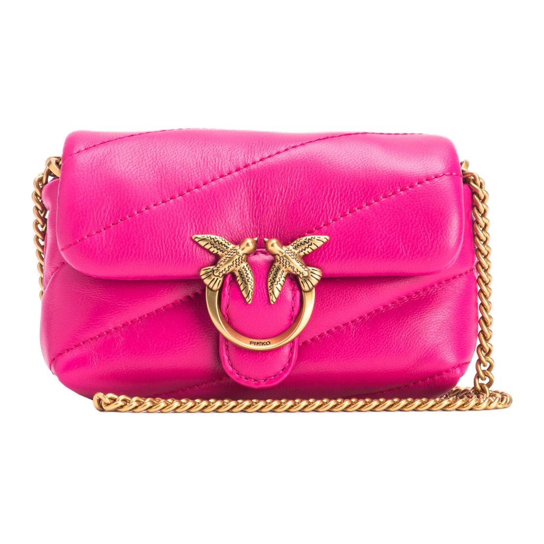 PINKO Женская мини-сумка через плечо розовая из овчины с кожаными аппликациями
PINKO Женская мини-сумка через плечо розовая из овчины с кожаными аппликациями