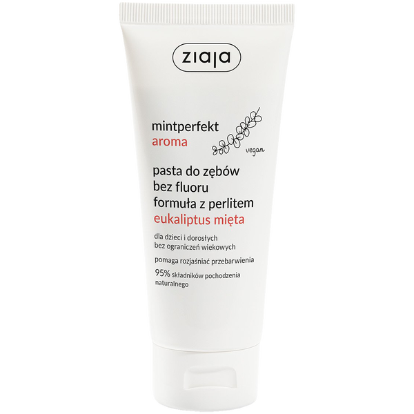 Зубная паста без фтора с перлитовой формулой, 100 мл Ziaja Mintperfekt aroma
Зубная паста без фтора с перлитовой формулой, 100 мл Ziaja Mintperfekt aroma
