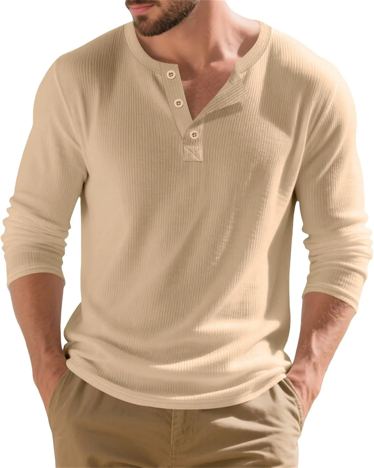 Мужская футболка Henley с длинным рукавом Slim Fitted для спорта и отдыха
Мужская футболка Henley с длинным рукавом Slim Fitted для спорта и отдыха