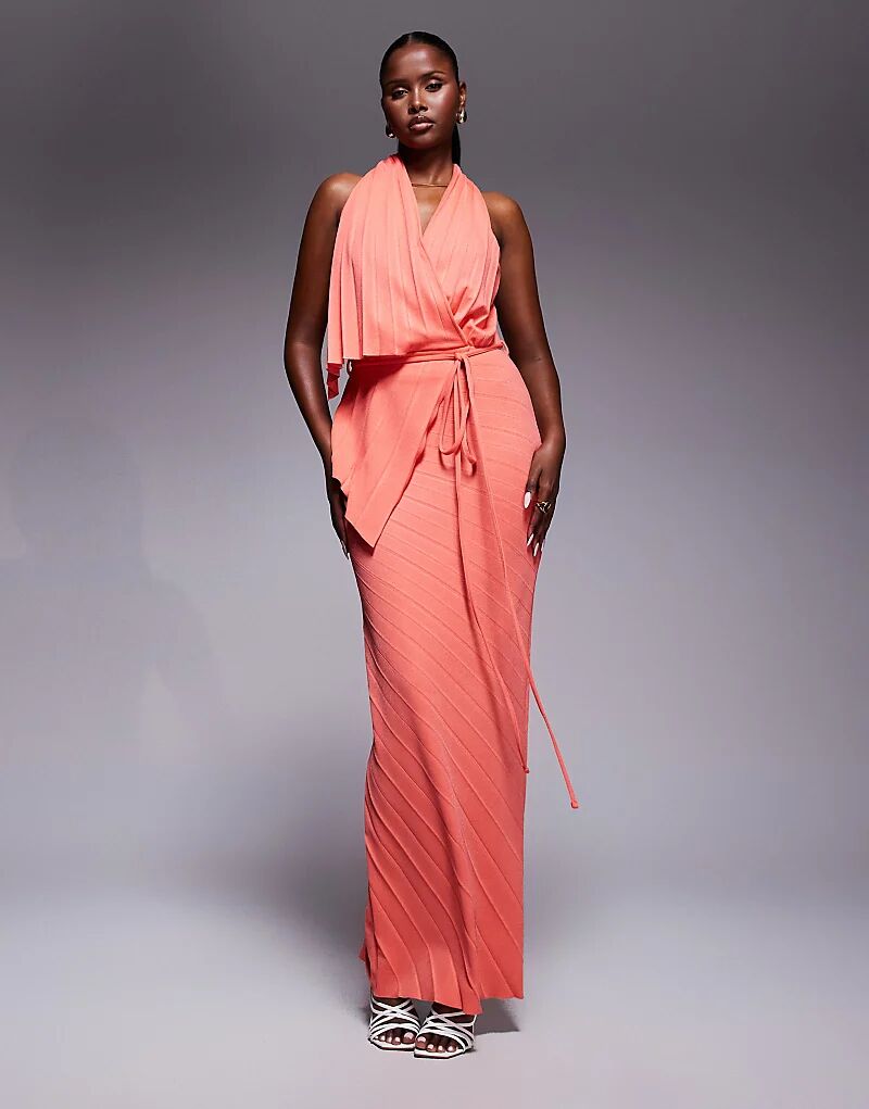 Платье макси ASOS DESIGN с глубоким декольте, плиссировкой и асимметричным запахом в коралловом цвете
Платье макси ASOS DESIGN с глубоким декольте, плиссировкой и асимметричным запахом в коралловом цвете