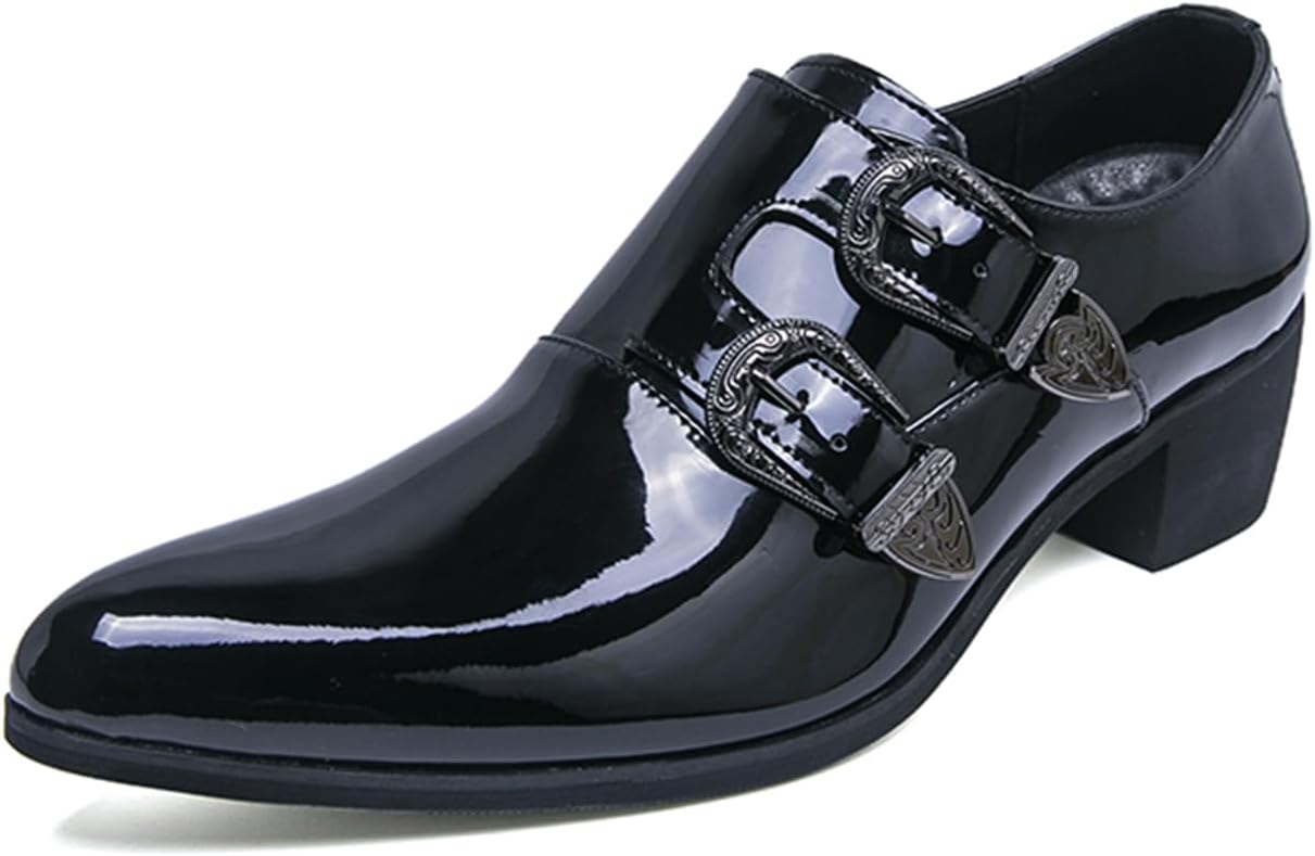 Мужские туфли TengfeiFly на массивном каблуке, из лакированной кожи, с пряжкой-монком, блестящие с заостренным носком, формальные классические туфли для вечеринки, свадьбы, офиса и деловой работы, черный
Мужские туфли TengfeiFly на массивном каблуке, из лакированной кожи, с пряжкой-монком, блестящие с заостренным носком, формальные классические туфли для вечеринки, свадьбы, офиса и деловой работы, черный