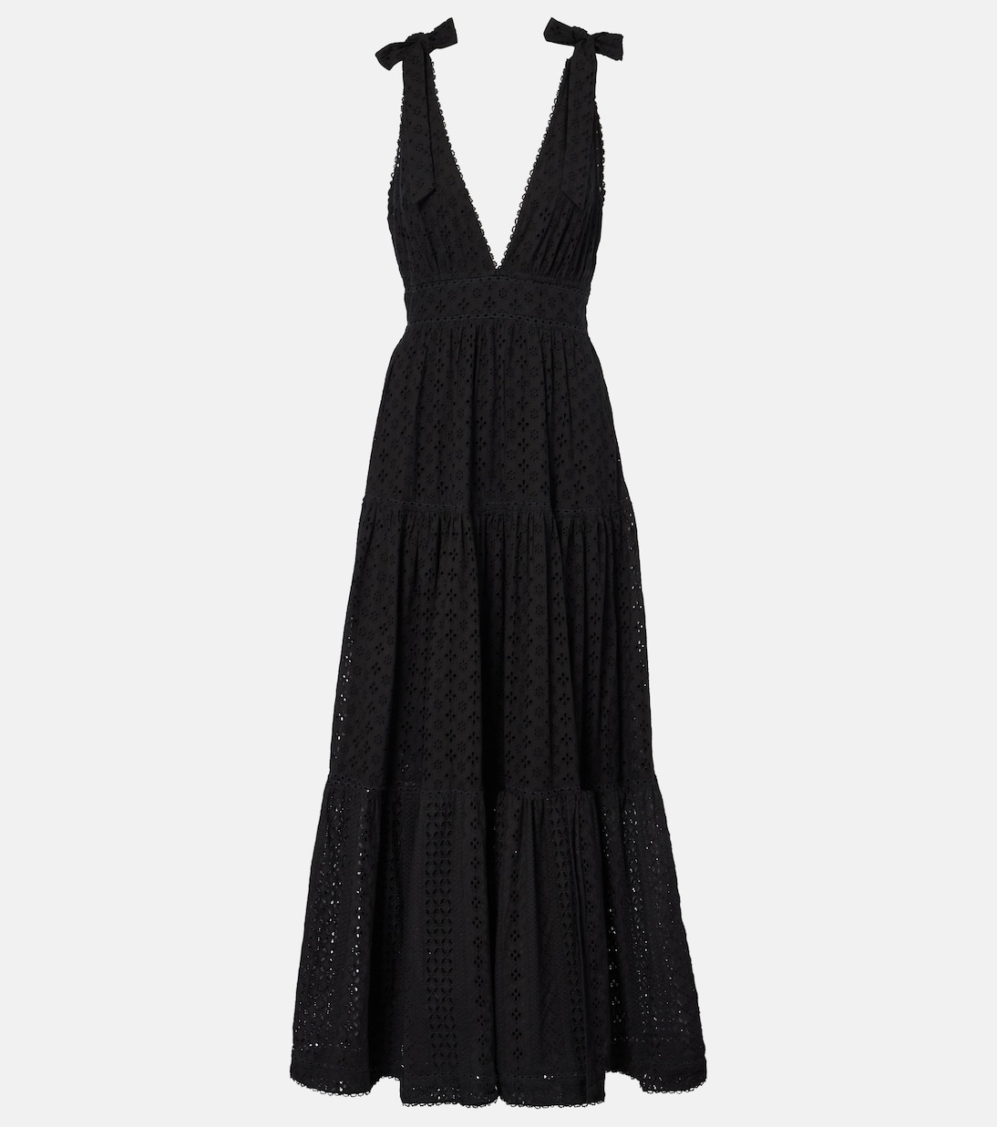 Многоярусное хлопковое платье макси Cara Poupette St Barth, черный
Многоярусное хлопковое платье макси Cara Poupette St Barth, черный