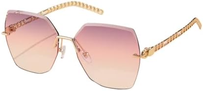 Женские квадратные солнцезащитные очки без оправы 2027 года, модель с цепочкой, модные винтажные очки большого размера, защита от ультрафиолета UV400 MTZJH, Purple Pink
Женские квадратные солнцезащитные очки без оправы 2027 года, модель с цепочкой, модные винтажные очки большого размера, защита от ультрафиолета UV400 MTZJH, Purple Pink