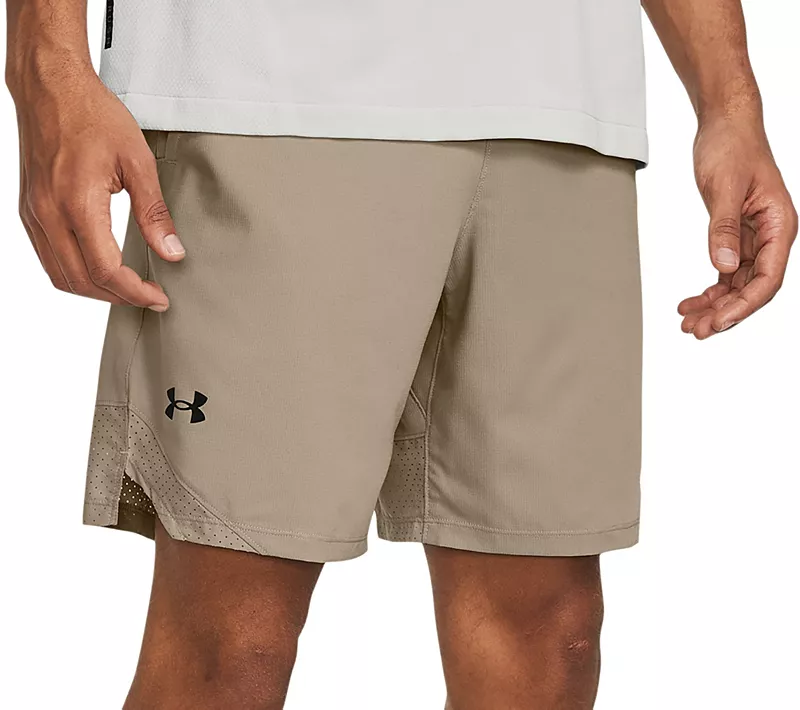 Мужские тканые шорты Under Armour Vanish шириной 8 дюймов, цвет Timberwolf Taupe/Black 
Мужские тканые шорты Under Armour Vanish шириной 8 дюймов, цвет Timberwolf Taupe/Black