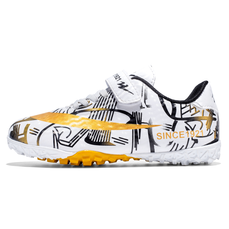 Футбольные бутсы детские, противоскользящие, с защитой от ударов, легкие, амортизирующие, низкие Binary, белый/золотой 
Футбольные бутсы детские, противоскользящие, с защитой от ударов, легкие, амортизирующие, низкие Binary, белый/золотой