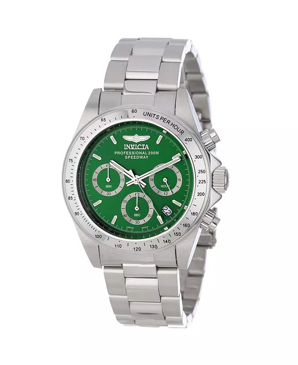 Мужские кварцевые часы-хронограф Speedway 14384 с зеленым циферблатом Invicta, silver
Мужские кварцевые часы-хронограф Speedway 14384 с зеленым циферблатом Invicta, silver