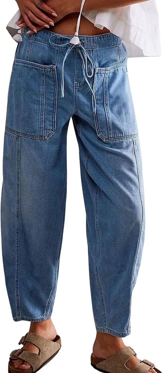 Женские джинсы-карго Loveimgs с эластичной талией и заплатками
Женские джинсы-карго Loveimgs с эластичной талией и заплатками