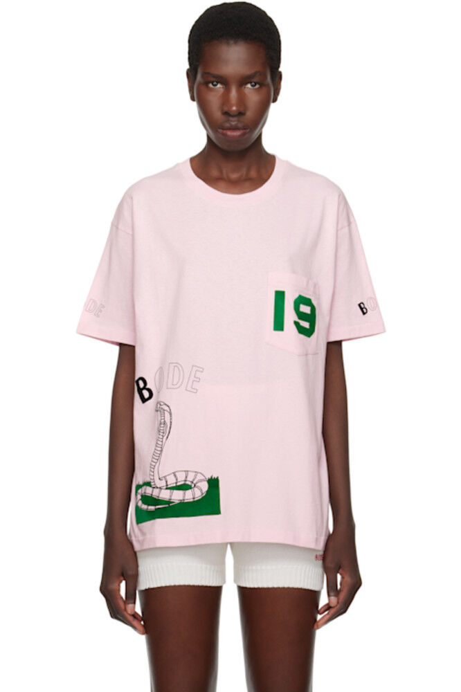 Футболка с розовой коброй Bode, Розовый, Футболка с розовой коброй Bode
Футболка с розовой коброй Bode, Розовый, Футболка с розовой коброй Bode