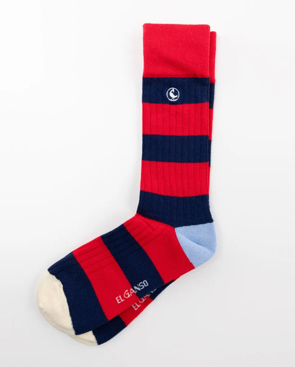 Унисекс хлопковые носки в полоску El Ganso, красный/темно-синий
Унисекс хлопковые носки в полоску El Ganso, красный/темно-синий