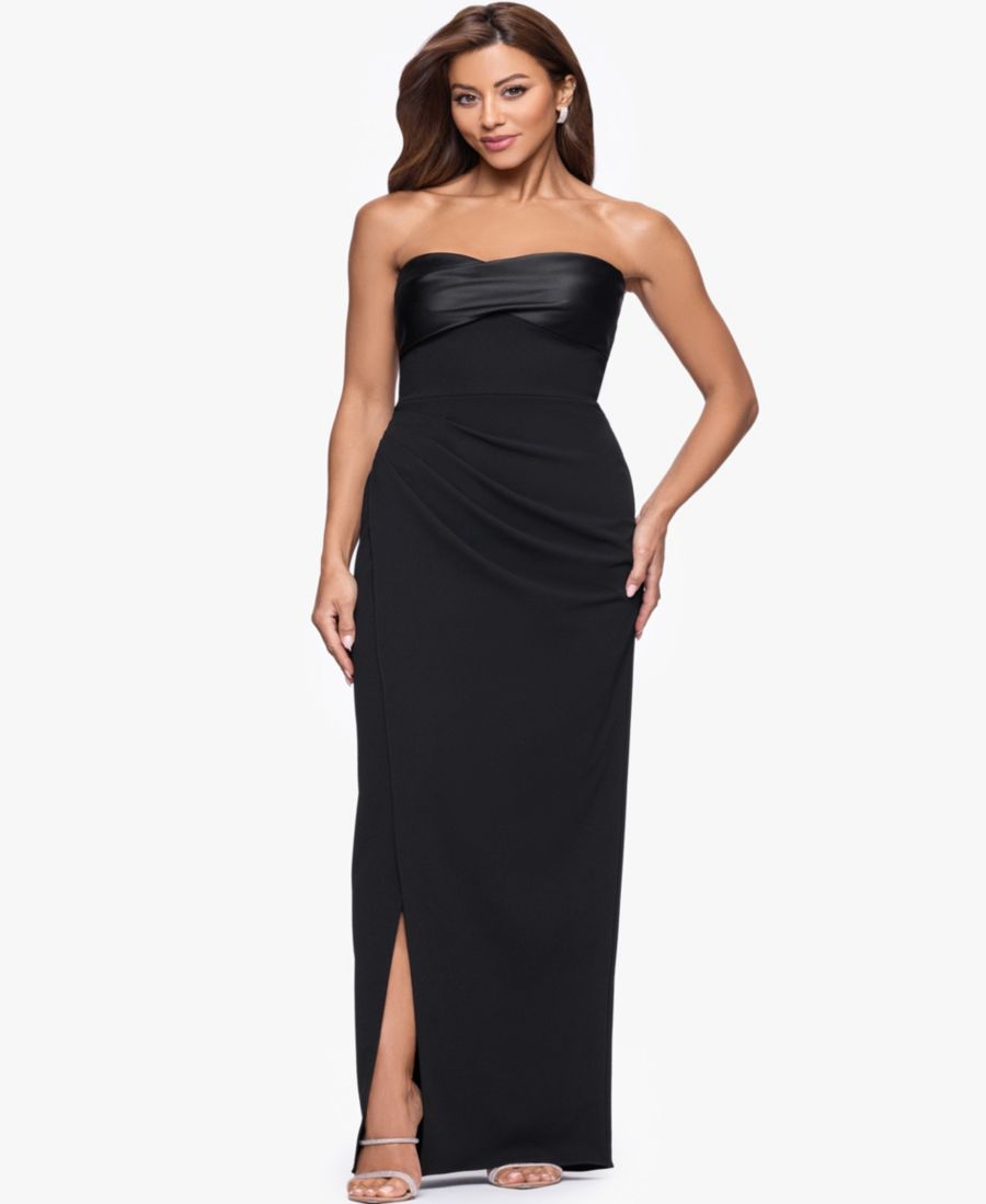 Женское атласное платье без бретелей XSCAPE, Black
Женское атласное платье без бретелей XSCAPE, Black