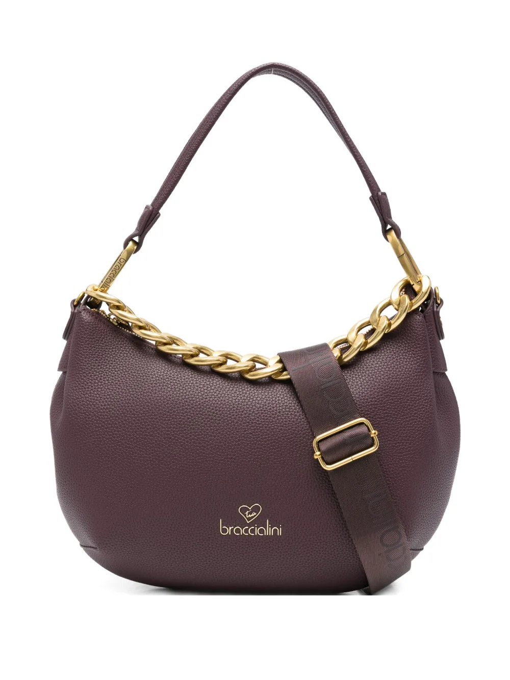 Кожаная сумка на плечо с цепочным декором Braccialini, фиолетовый
Кожаная сумка на плечо с цепочным декором Braccialini, фиолетовый