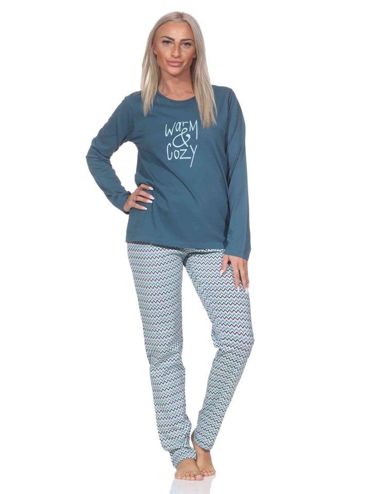 NORMANN Пижама с длинными рукавами в этническом стиле, синяя
NORMANN Пижама с длинными рукавами в этническом стиле, синяя