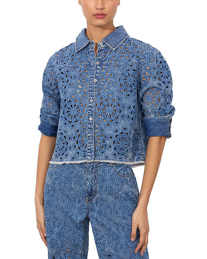 Тонко скроенная куртка с лазерной резкой Alice and Olivia, синий
Тонко скроенная куртка с лазерной резкой Alice and Olivia, синий