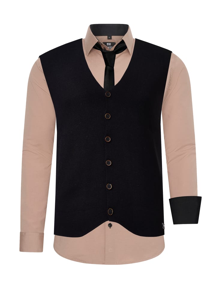 Рубашка с жилетом и галстуком, комплект из 3 предметов, бежевый Rusty Neal
Рубашка с жилетом и галстуком, комплект из 3 предметов, бежевый Rusty Neal