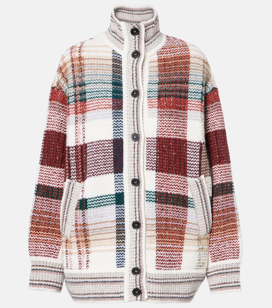 Кардиган из шерсти, хлопка и альпаки в клетку Missoni, White And Burgundy Tones
Кардиган из шерсти, хлопка и альпаки в клетку Missoni, White And Burgundy Tones