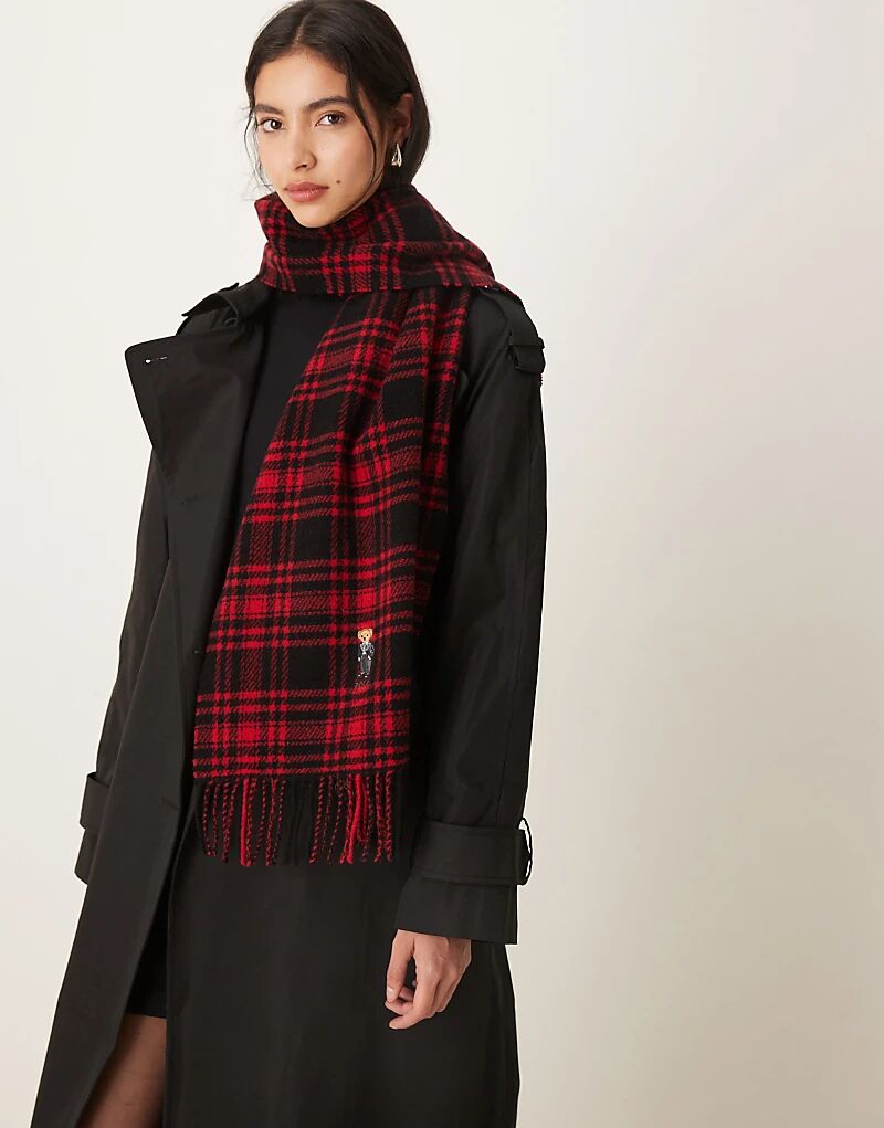 Зимний шарф Polo Ralph Lauren с рисунком медведя в красном цвете
Зимний шарф Polo Ralph Lauren с рисунком медведя в красном цвете