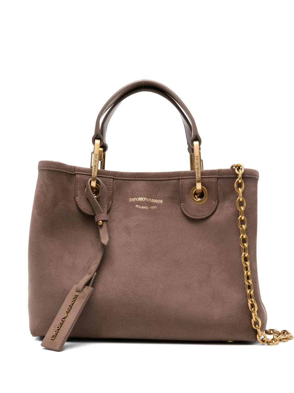 Сумка-тоут с двумя ручками и цепочным ремнем EMPORIO ARMANI, нейтральный
Сумка-тоут с двумя ручками и цепочным ремнем EMPORIO ARMANI, нейтральный