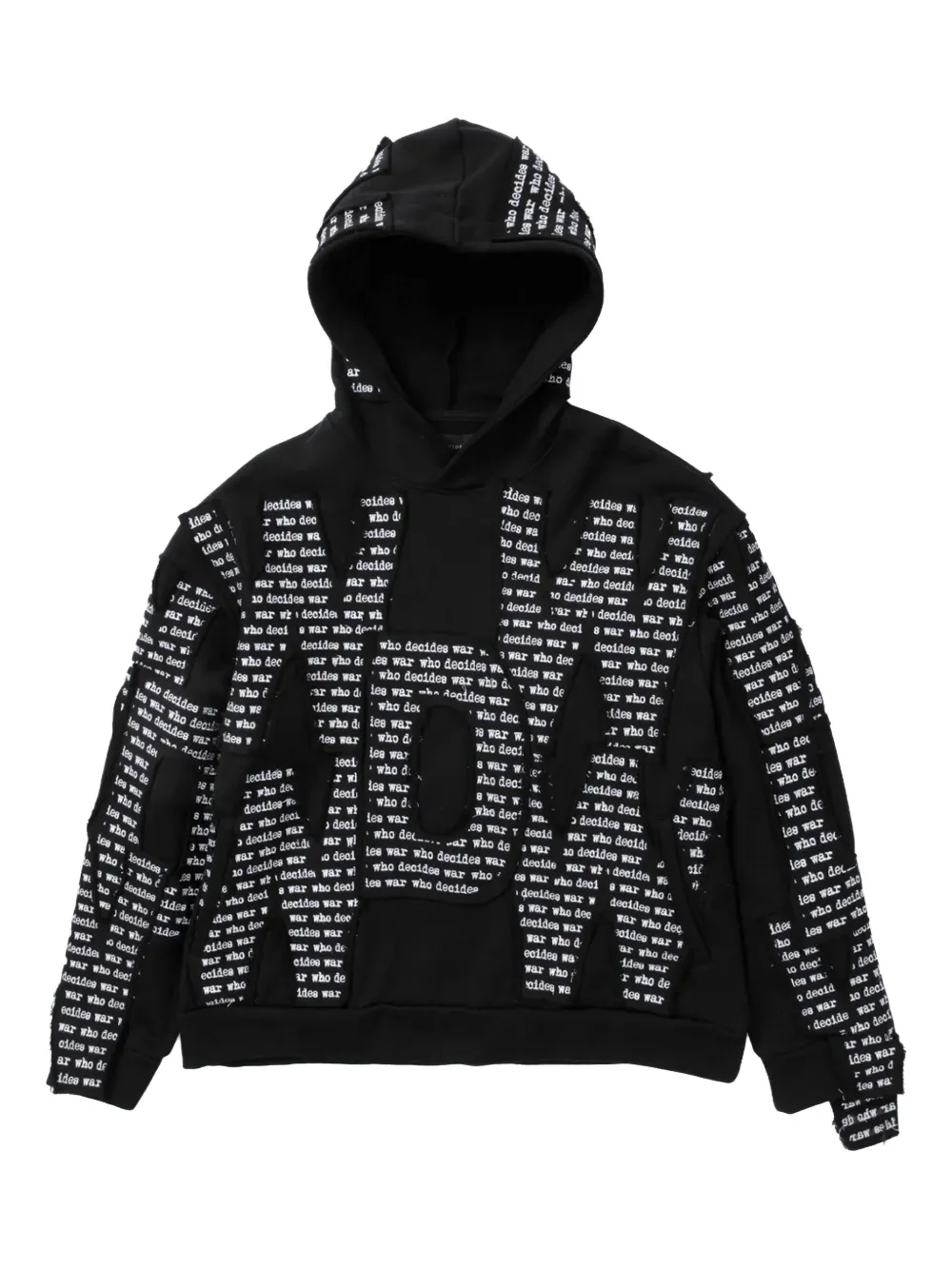 Худи с наложенным текстом Who Decides War, черный
Худи с наложенным текстом Who Decides War, черный