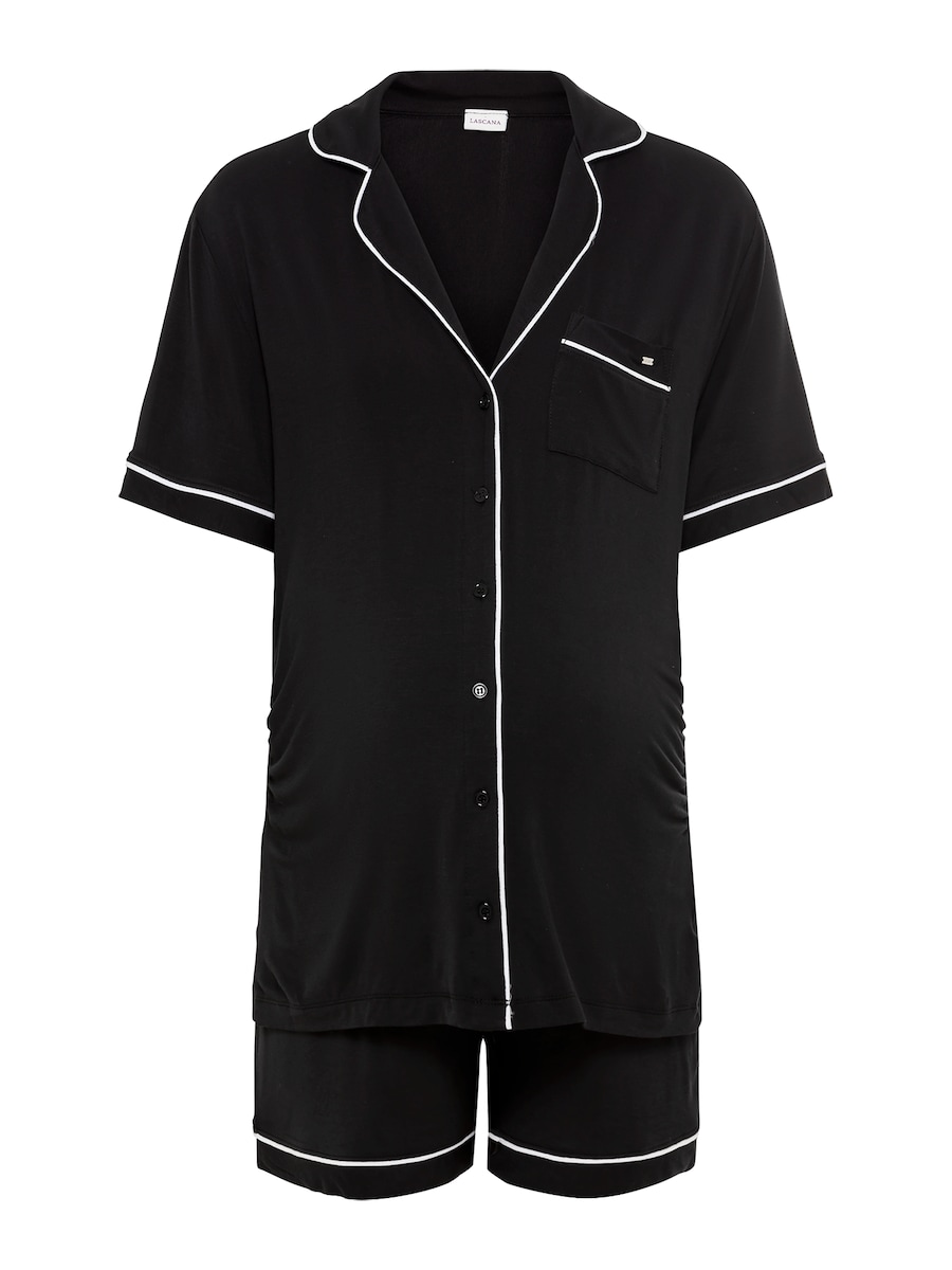 Короткий пижамный комплект LASCANA, черный
Короткий пижамный комплект LASCANA, черный