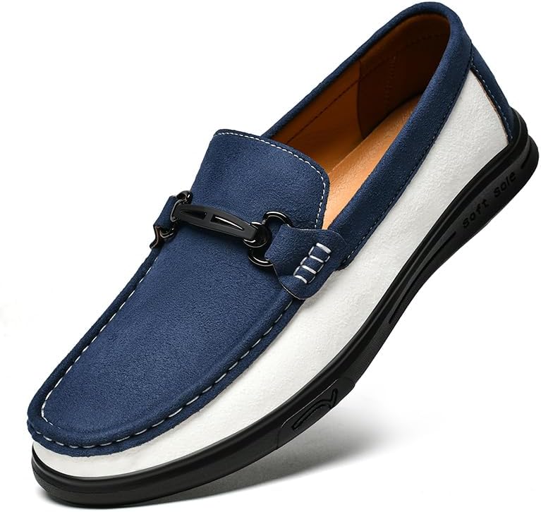 Мужские замшевые слипоны-лоферы с металлической пряжкой, стильный круглый носок, дышащие, с нескользящей плоской подошвой, мокасины, удобные деловые, свадебные, пенни-туфли Lhyxu, синий
Мужские замшевые слипоны-лоферы с металлической пряжкой, стильный круглый носок, дышащие, с нескользящей плоской подошвой, мокасины, удобные деловые, свадебные, пенни-туфли Lhyxu, синий
