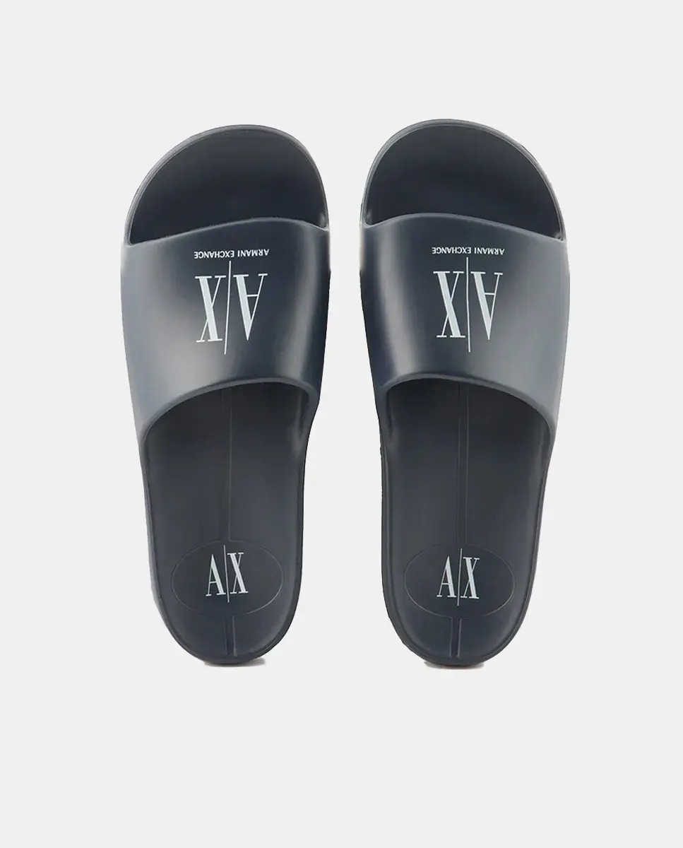 Мужские шлепанцы с логотипом Armani Exchange, темно-синий
Мужские шлепанцы с логотипом Armani Exchange, темно-синий