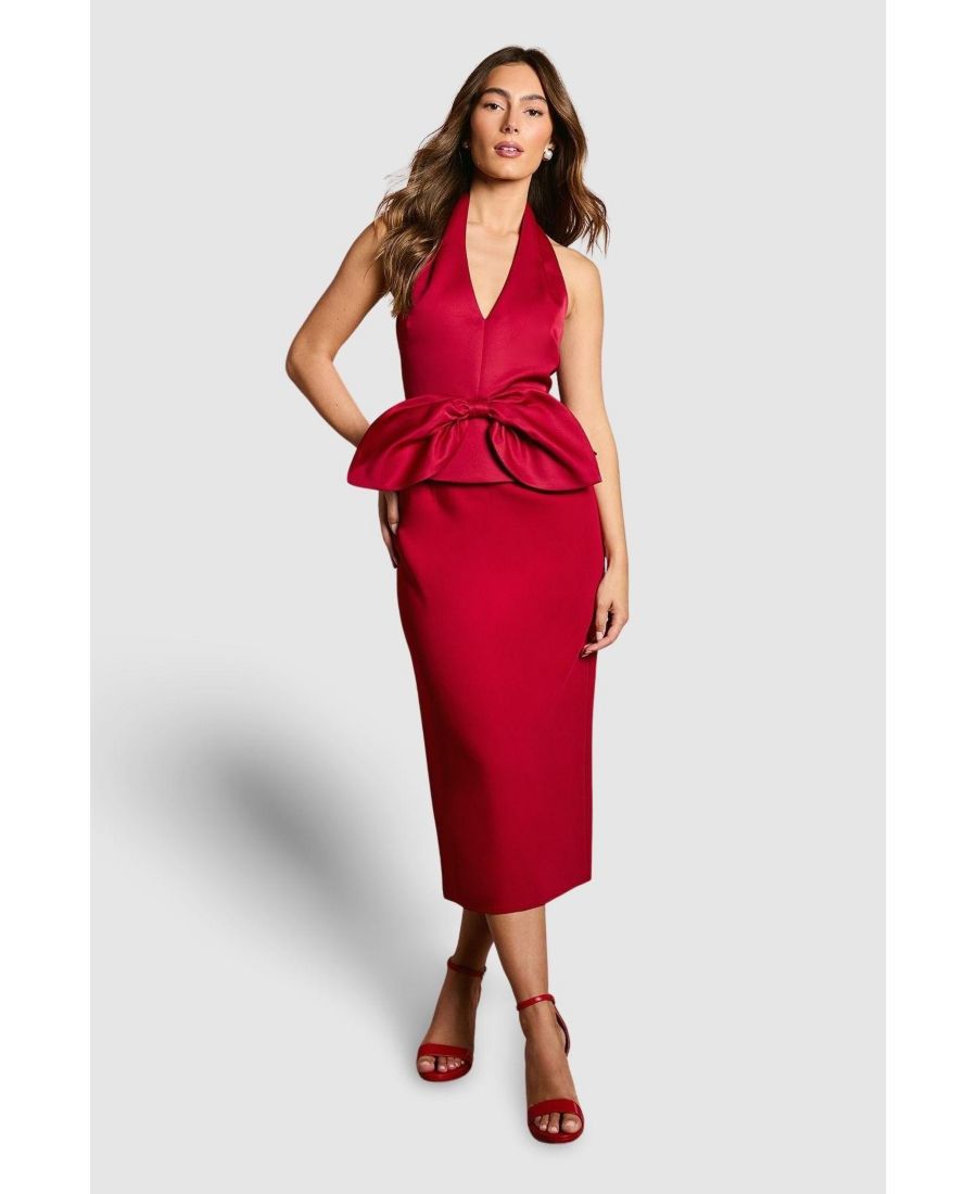 Женское атласное платье-миди с воротником-стойкой и открытой спиной Coast, Red
Женское атласное платье-миди с воротником-стойкой и открытой спиной Coast, Red