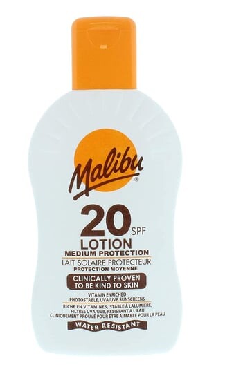 Водостойкий лосьон для тела SPF20, 200 мл Malibu, Protective Lotion
Водостойкий лосьон для тела SPF20, 200 мл Malibu, Protective Lotion