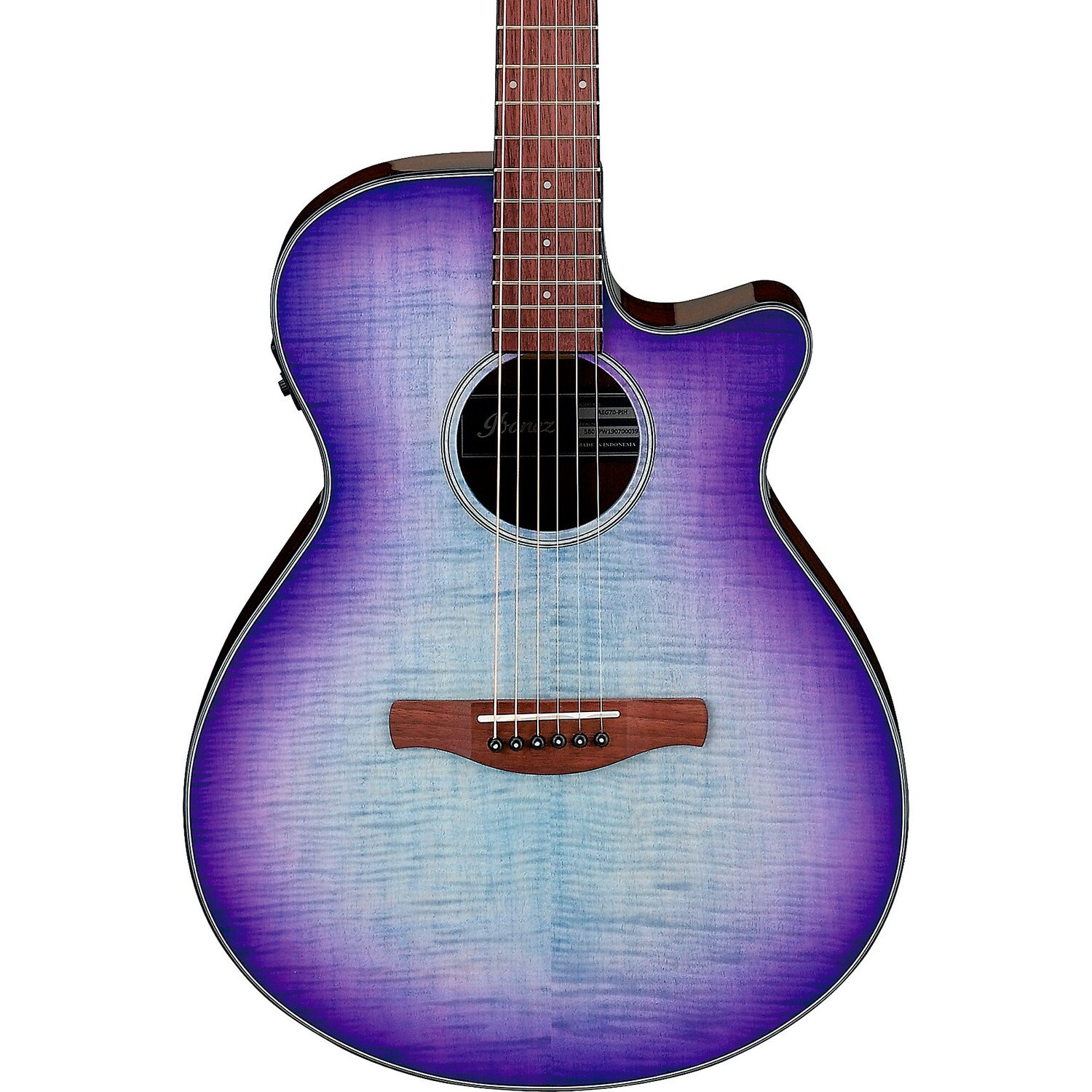 Акустически-электрическая гитара Ibanez AEG70 Flamed Maple Top Grand Concert Purple Iris Burst
Акустически-электрическая гитара Ibanez AEG70 Flamed Maple Top Grand Concert Purple Iris Burst