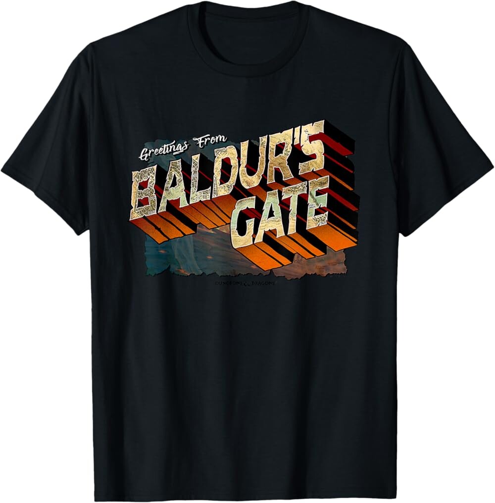 Мужская футболка Dungeons & Dragons Greetings from Baldur's Gate, черный 
Мужская футболка Dungeons & Dragons Greetings from Baldur's Gate, черный