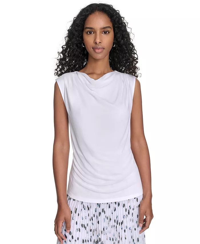 Миниатюрный топ без рукавов с вырезом-хомутиком Calvin Klein, белый
Миниатюрный топ без рукавов с вырезом-хомутиком Calvin Klein, белый