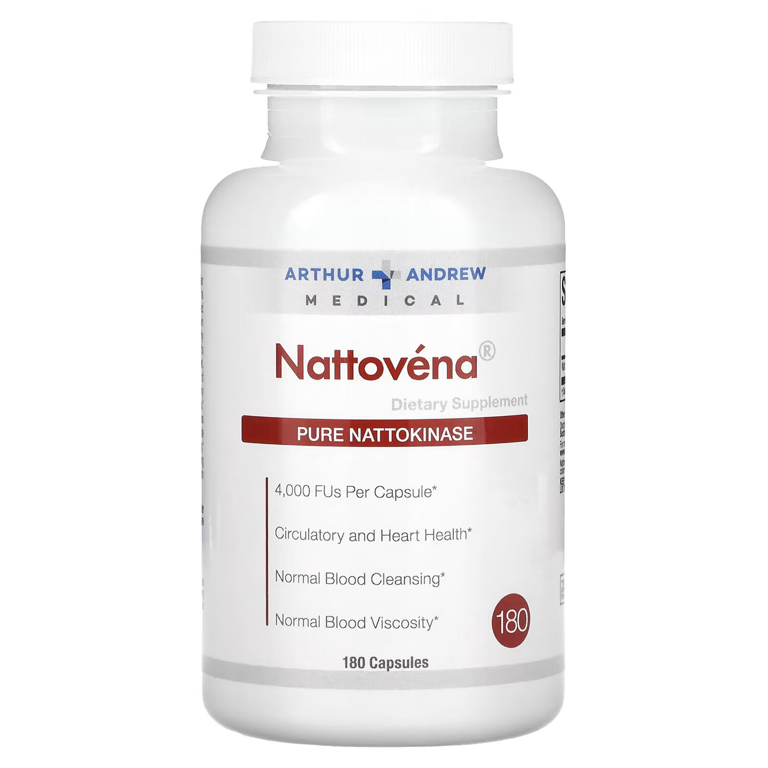 Arthur Andrew Medical, Nattovena, очищенная наттокиназа, 200 мг, 180 капсул
Arthur Andrew Medical, Nattovena, очищенная наттокиназа, 200 мг, 180 капсул