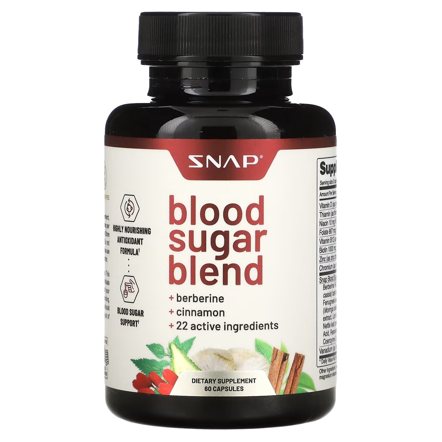Snap Supplements Смесь сахара в крови, 60 капсул
Snap Supplements Смесь сахара в крови, 60 капсул