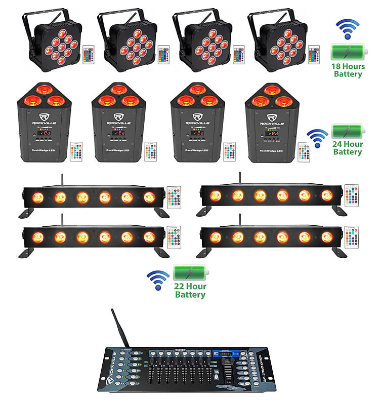 Комплект 4 Rockville Best PAR + Best STRIP + RockWedge Wireless DMX Battery Lights + Контроллер Best PAR + RockWedge + Best STRIP
Комплект 4 Rockville Best PAR + Best STRIP + RockWedge Wireless DMX Battery Lights + Контроллер Best PAR + RockWedge + Best STRIP