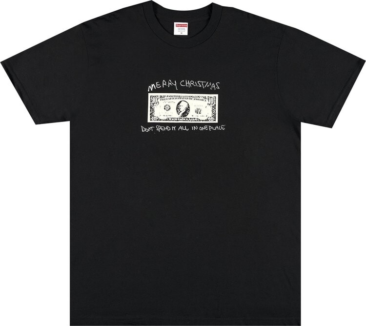 Футболка Supreme Spend It Tee 'Black', черный 
Футболка Supreme Spend It Tee 'Black', черный