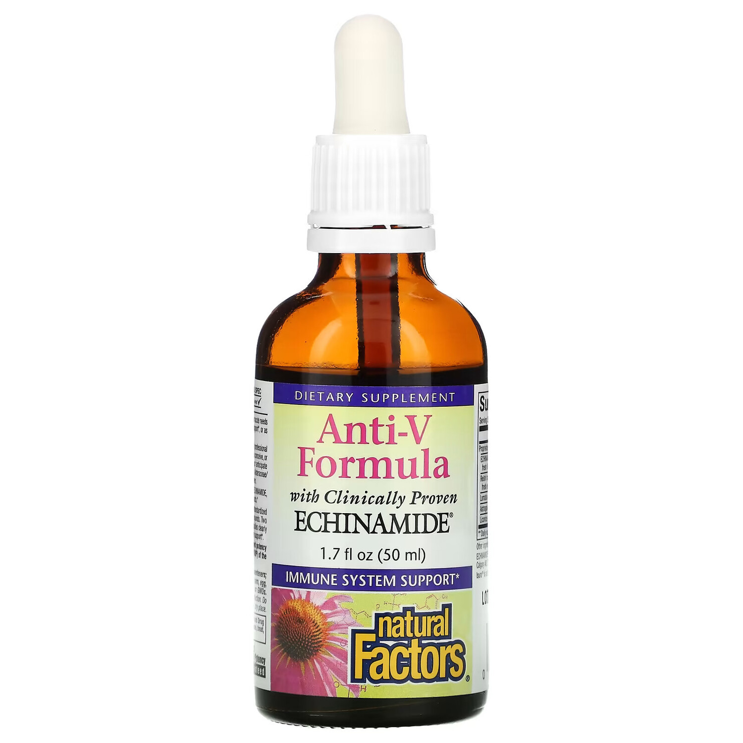 Natural Factors, Anti-V Formula, Echinamide, 1.7 fl oz ( 50 ml) 
Natural Factors, Anti-V Formula, Echinamide, 1.7 fl oz ( 50 ml)