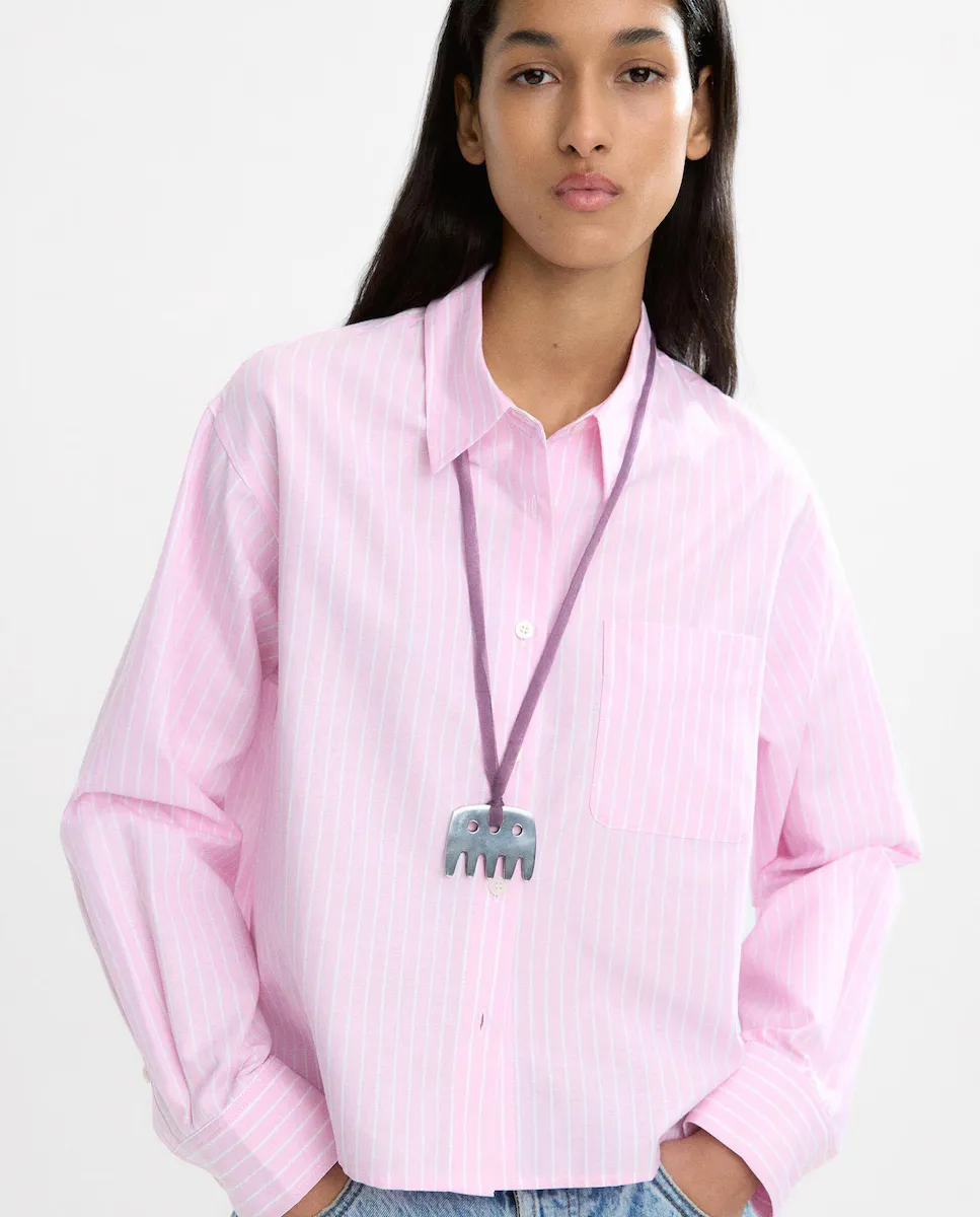 Женская рубашка в полоску с длинными рукавами Parfois, розовый
Женская рубашка в полоску с длинными рукавами Parfois, розовый