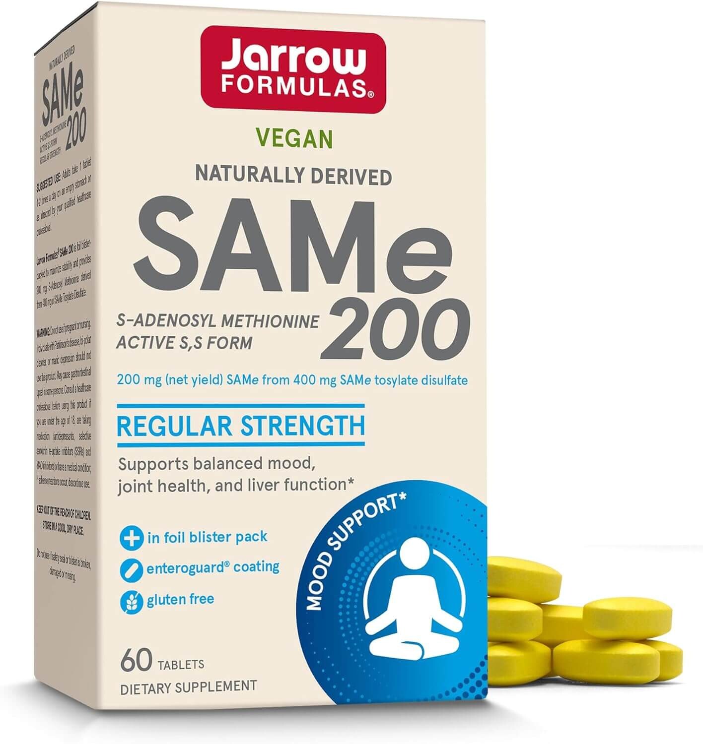Добавка с SAMe 200 мг Jarrow Formulas Highest Concentration Of Active S,S Form, 60 таблеток
Добавка с SAMe 200 мг Jarrow Formulas Highest Concentration Of Active S,S Form, 60 таблеток