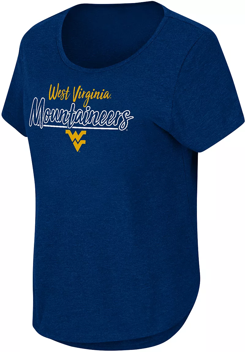 Синяя женская футболка Colosseum West Virginia Mountaineers с закругленным краем
Синяя женская футболка Colosseum West Virginia Mountaineers с закругленным краем