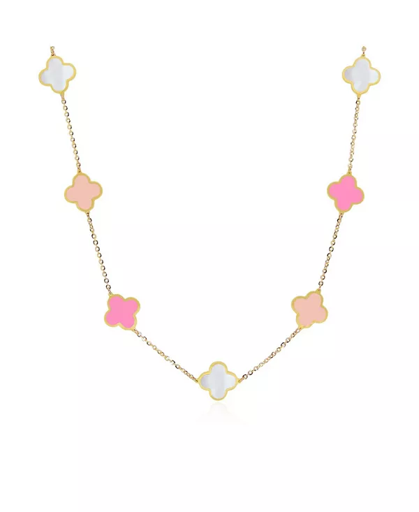 Маленькое розовое колье с клевером, 14-каратное золото The Lovery, multicolor
Маленькое розовое колье с клевером, 14-каратное золото The Lovery, multicolor