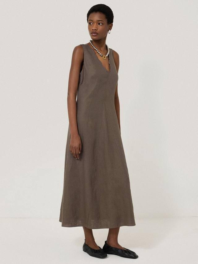 Платье из чистого льна с гребешком Jigsaw, коричневый
Платье из чистого льна с гребешком Jigsaw, коричневый